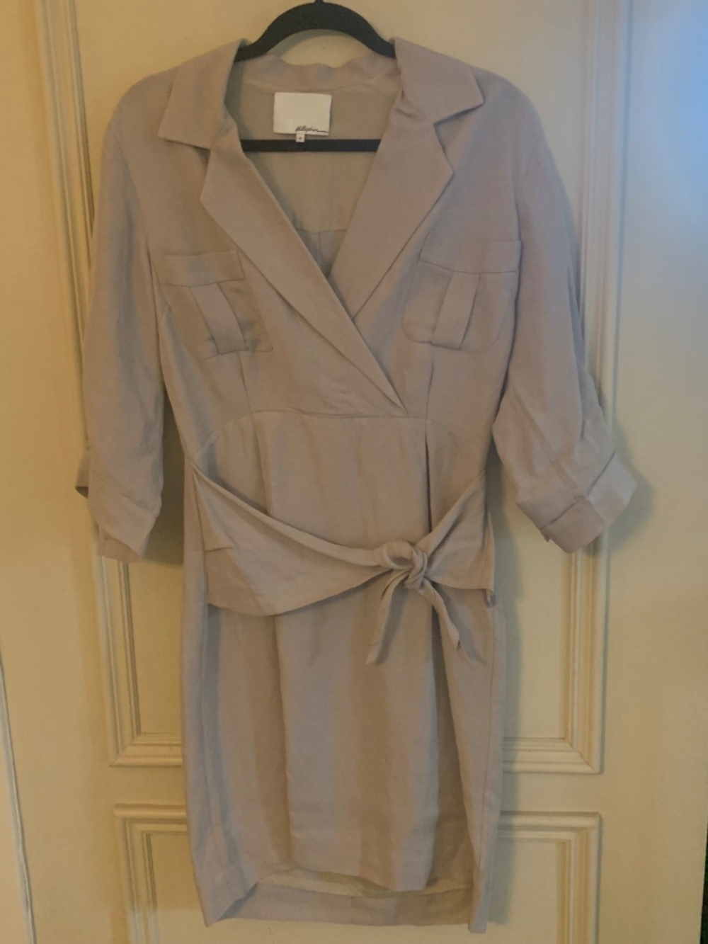 3.1 Phillip Lim Linen Safari Wrap Dress, 100% silk lining (8) - Picture 2 of 7